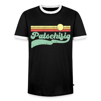Paresseux - T-shirt contrasté Homme - noir/blanc - Devant - AI Model Female 172 light (172cm) & AI Model Male 178 light (178cm)