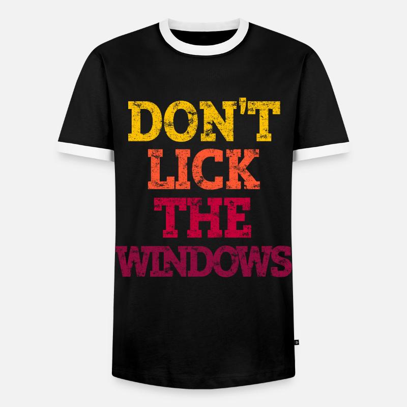DON'T LICK THE WINDOWS. - Men's Ringer Shirt - black/white