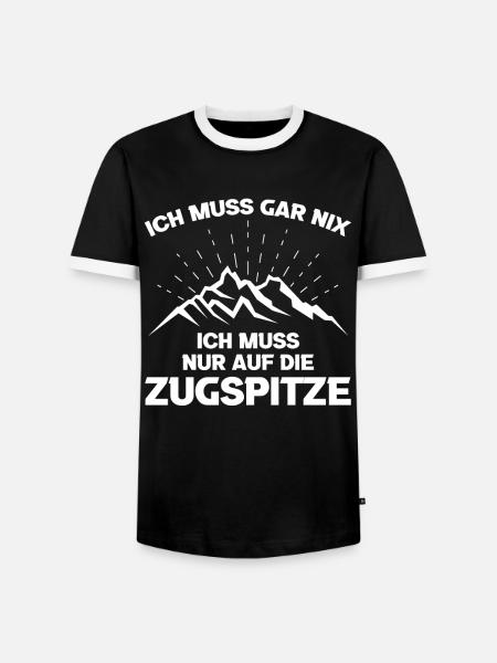 Zugspitze - Männer Kontrast-T-Shirt - Schwarz/Weiß