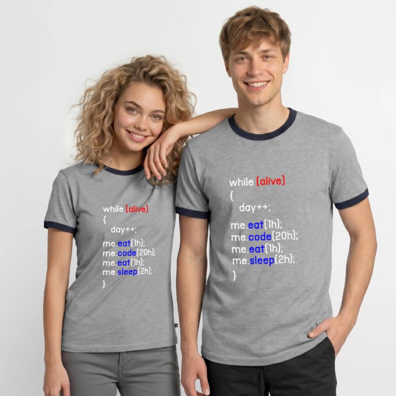 Html Codage Codeur Programmeur Programmation PC Cadeau T-shirt contrasté Homme