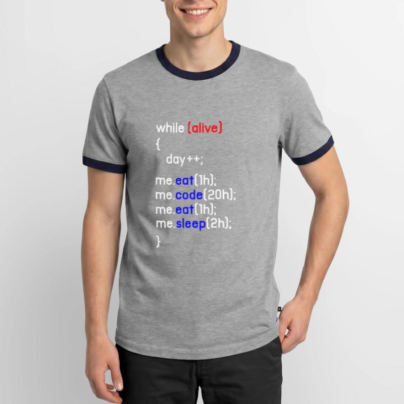 Html Codage Codeur Programmeur Programmation PC Cadeau T-shirt contrasté Homme