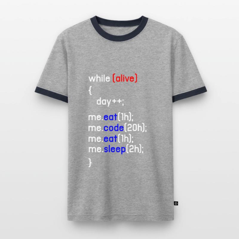 Html Codage Codeur Programmeur Programmation PC Cadeau T-shirt contrasté Homme