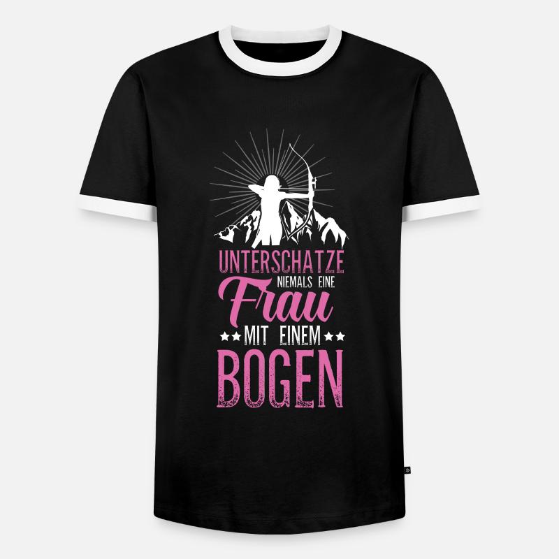 Bogenschießen Bogen bogenschützen bogenschütze - Männer Kontrast-T-Shirt - Schwarz/Weiß