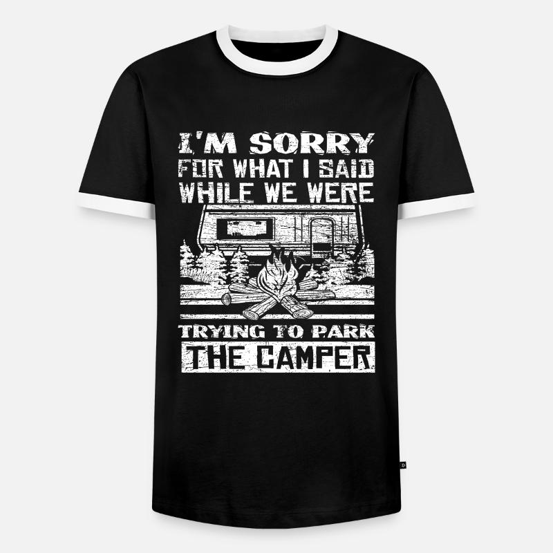Camper caravan - Men's Ringer Shirt - black/white