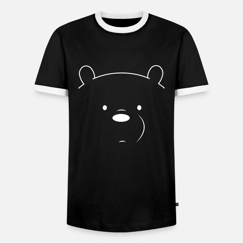 Bear Face - Men's Ringer Shirt - black/white