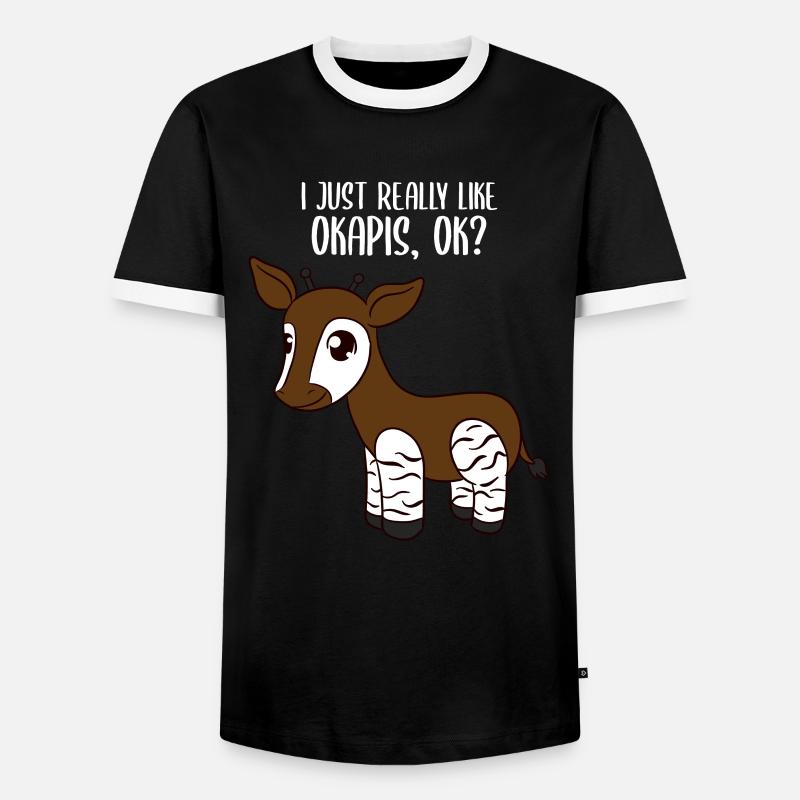 Okapi - Männer Kontrast-T-Shirt - Schwarz/Weiß