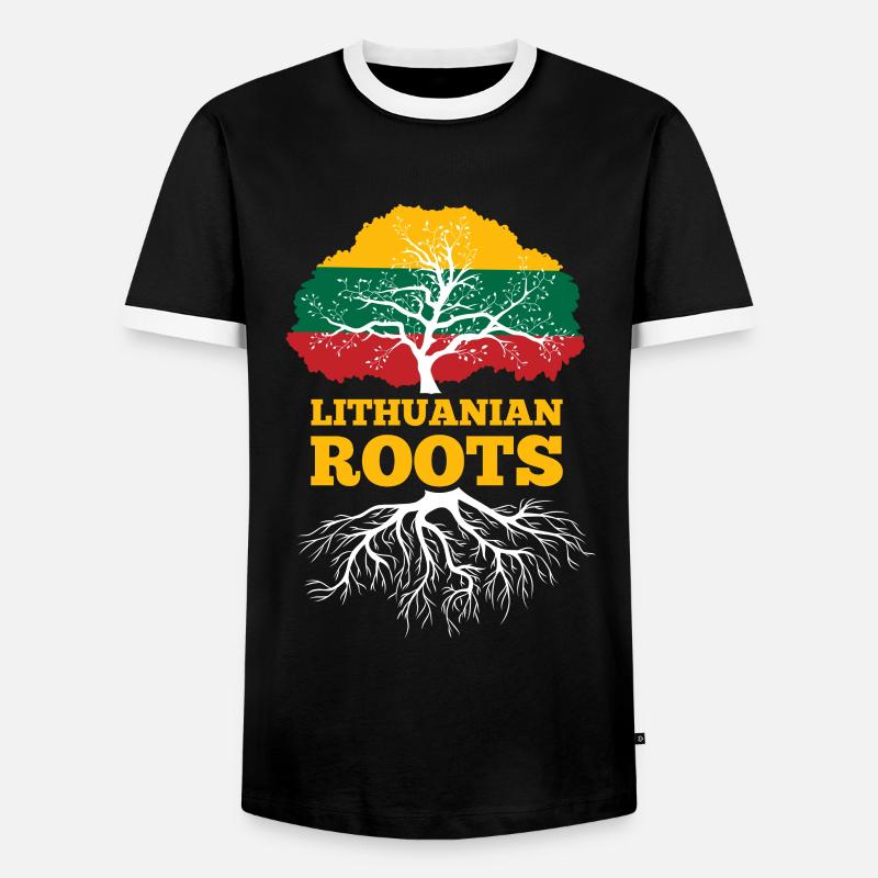 Lithuania roots gift - Men's Ringer Shirt - black/white