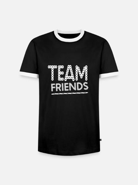 Team Friends - Männer Kontrast-T-Shirt - Schwarz/Weiß