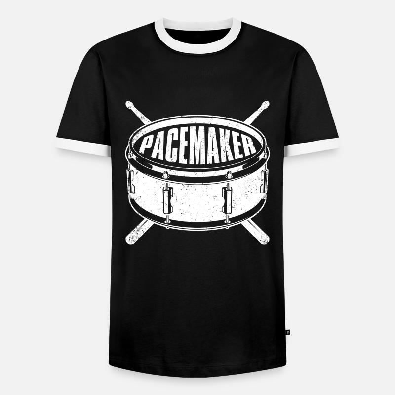 The Pacemaker, musician drummer - Men's Ringer Shirt - black/white