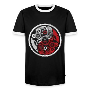 Yin Yang Harmony Mechaniker Ingenieur Schraubendreher - Männer Kontrast-T-Shirt - Schwarz/Weiß - Vorne - AI Model Female 172 light (172cm) & AI Model Male 178 light (178cm)