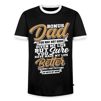 Stepfather - Men's Ringer Shirt - black/white - Front - AI Model Female 172 light (172cm) & AI Model Male 178 light (178cm)