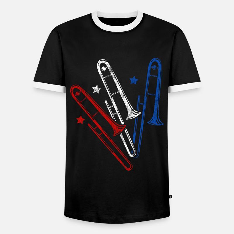 Posaune - Männer Kontrast-T-Shirt - Schwarz/Weiß
