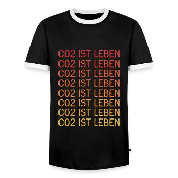 CO2 ist Leben - Männer Kontrast-T-Shirt - Schwarz/Weiß - Vorne - AI Model Female 172 light (172cm) & AI Model Male 178 light (178cm)
