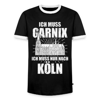 Kölner Dom Köln Karneval Jeck Kölle Alaaf Geschenk - Männer Kontrast-T-Shirt - Schwarz/Weiß - Vorne - AI Model Female 172 light (172cm) & AI Model Male 178 light (178cm)