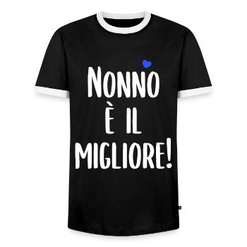 Nonno È Il Migliore - Männer Kontrast-T-Shirt - Schwarz/Weiß - Vorne - AI Model Female 172 light (172cm) & AI Model Male 178 light (178cm)
