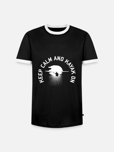 Touring Kajak - Männer Kontrast-T-Shirt - Schwarz/Weiß