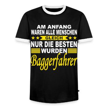 Pelleteuse bagger bagger cadeau - T-shirt contrasté Homme - noir/blanc - Devant - AI Model Female 172 light (172cm) & AI Model Male 178 light (178cm)