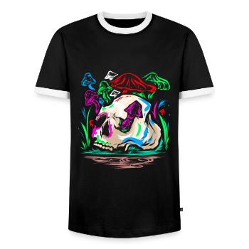 Magic Mushroom Shirt Magic Mushroom Shirt - Men's Ringer Shirt - black/white - Front - AI Model Female 172 light (172cm) & AI Model Male 178 light (178cm)