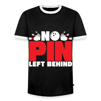 bowling bowling bowling sport - Men's Ringer Shirt - black/white - Front - AI Model Female 172 light (172cm) & AI Model Male 178 light (178cm)