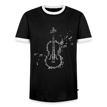 Violine Musik - Männer Kontrast-T-Shirt - Schwarz/Weiß - Vorne - AI Model Female 172 light (172cm) & AI Model Male 178 light (178cm)