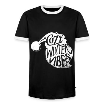 hiver - T-shirt contrasté Homme - noir/blanc - Devant - AI Model Female 172 light (172cm) & AI Model Male 178 light (178cm)