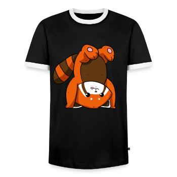 Red panda - Men's Ringer Shirt - black/white - Front - AI Model Female 172 light (172cm) & AI Model Male 178 light (178cm)