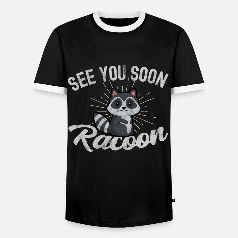 racoon - Men's Ringer Shirt - black/white