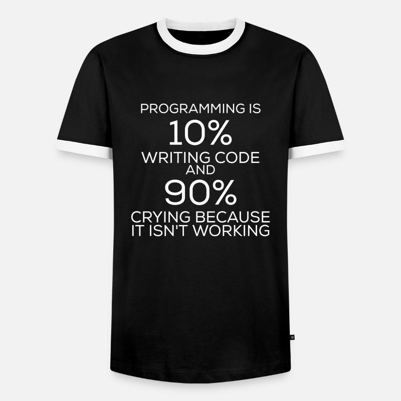 Programmation de programmation drôle d'énonciation - T-shirt contrasté Homme - noir/blanc