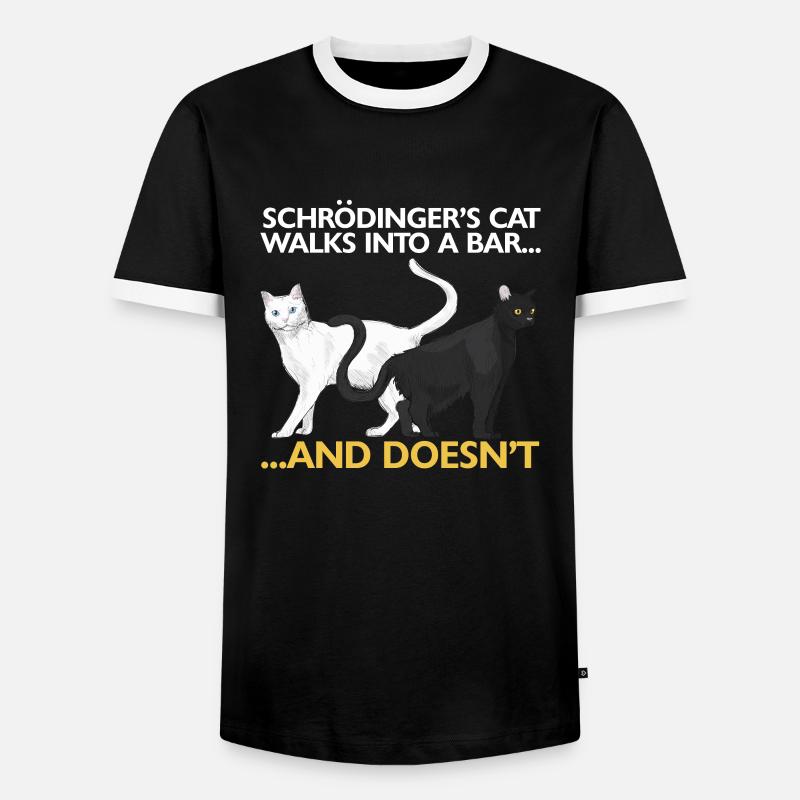 Funny physics science Schrödinger's cat - Men's Ringer Shirt - black/white