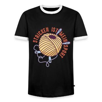 Stricken Häkeln und kreative Handarbeiten - Männer Kontrast-T-Shirt - Schwarz/Weiß - Vorne - AI Model Female 172 light (172cm) & AI Model Male 178 light (178cm)