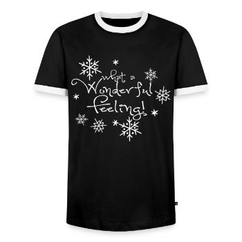 Flocon de neige - T-shirt contrasté Homme - noir/blanc - Devant - AI Model Female 172 light (172cm) & AI Model Male 178 light (178cm)