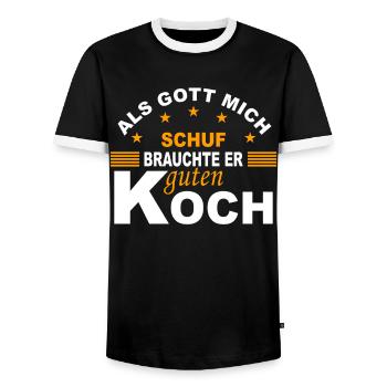 Bester Koch Kochmütze Kochkunst Geschenk - Männer Kontrast-T-Shirt - Schwarz/Weiß - Vorne - AI Model Female 172 light (172cm) & AI Model Male 178 light (178cm)
