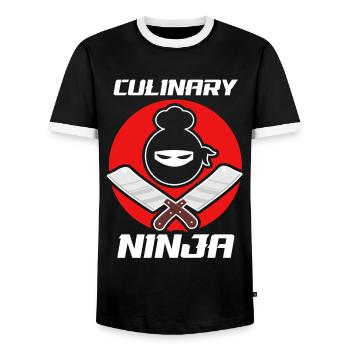 Culinary Ninja Funny Cooking Kitchen Guru Chef Coo - Männer Kontrast-T-Shirt - Schwarz/Weiß - Vorne - AI Model Female 172 light (172cm) & AI Model Male 178 light (178cm)