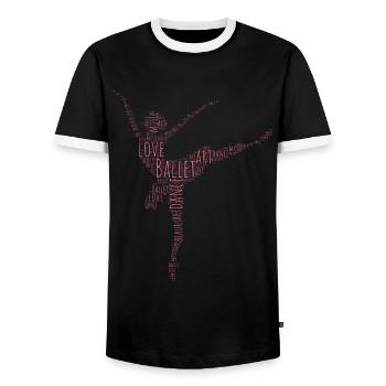 Ballet dancer - Men's Ringer Shirt - black/white - Front - AI Model Female 172 light (172cm) & AI Model Male 178 light (178cm)