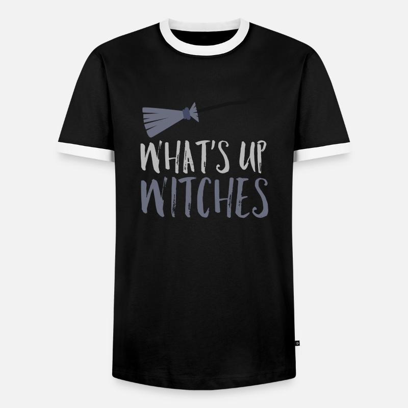 Witch broom witch gift - Men's Ringer Shirt - black/white