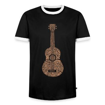 Ukulélé Word Cloud Ukulele Player Hawaiian Musicia - T-shirt contrasté Homme - noir/blanc - Devant - AI Model Female 172 light (172cm) & AI Model Male 178 light (178cm)