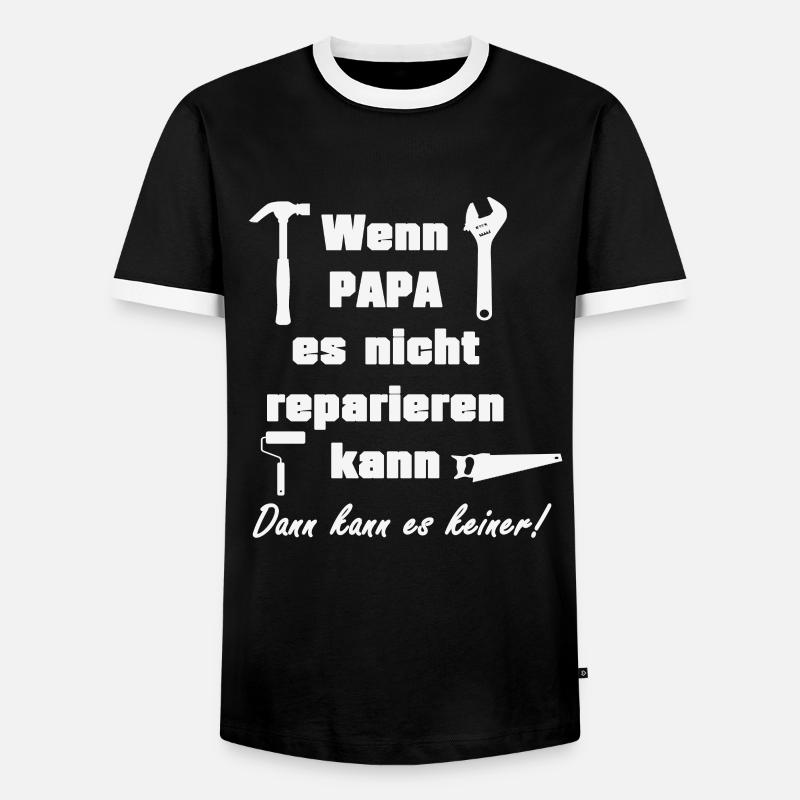 Papa Handwerker Spruch - Männer Kontrast-T-Shirt - Schwarz/Weiß
