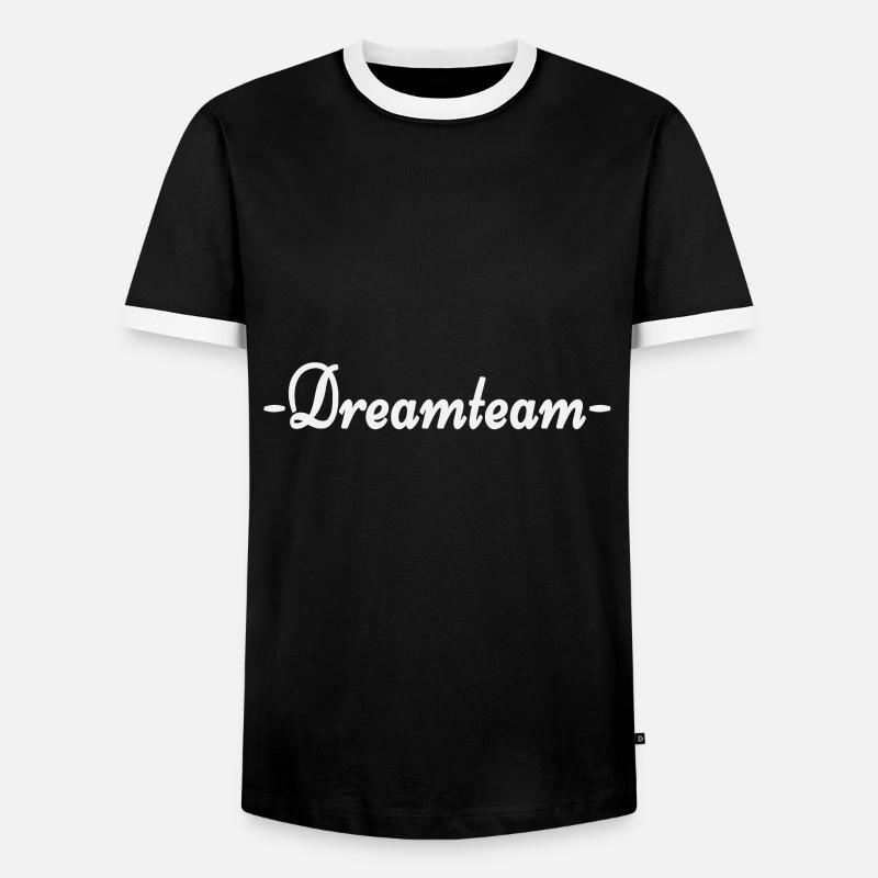 dreamteam - Men's Ringer Shirt - black/white