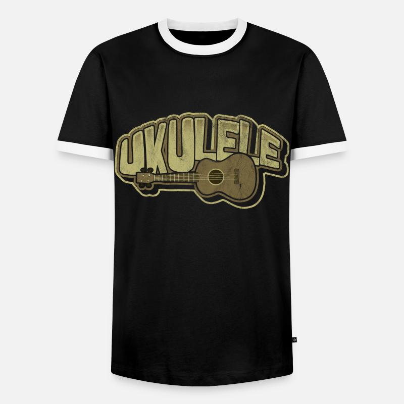 Ukulele Hawaii - Männer Kontrast-T-Shirt - Schwarz/Weiß