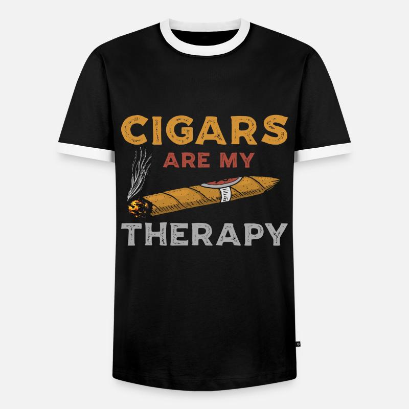 Cigars gift - Men's Ringer Shirt - black/white