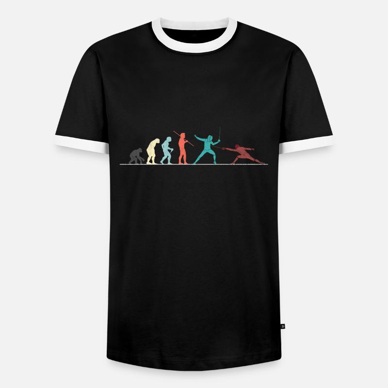Fechten Fechter Geschenk - Männer Kontrast-T-Shirt - Schwarz/Weiß