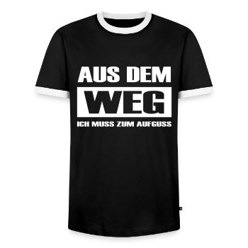 Sauna Aufguss Saunieren Schwitzen lustiger Spruch - Männer Kontrast-T-Shirt - Schwarz/Weiß - Vorne - AI Model Female 172 light (172cm) & AI Model Male 178 light (178cm)