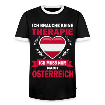 Therapie Österreich Urlaub Österreicher Flagge - Männer Kontrast-T-Shirt - Schwarz/Weiß - Vorne - AI Model Female 172 light (172cm) & AI Model Male 178 light (178cm)
