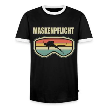 lustige Taucher Tauchen Maskenpflicht Geschenkidee - Männer Kontrast-T-Shirt - Schwarz/Weiß - Vorne - AI Model Female 172 light (172cm) & AI Model Male 178 light (178cm)