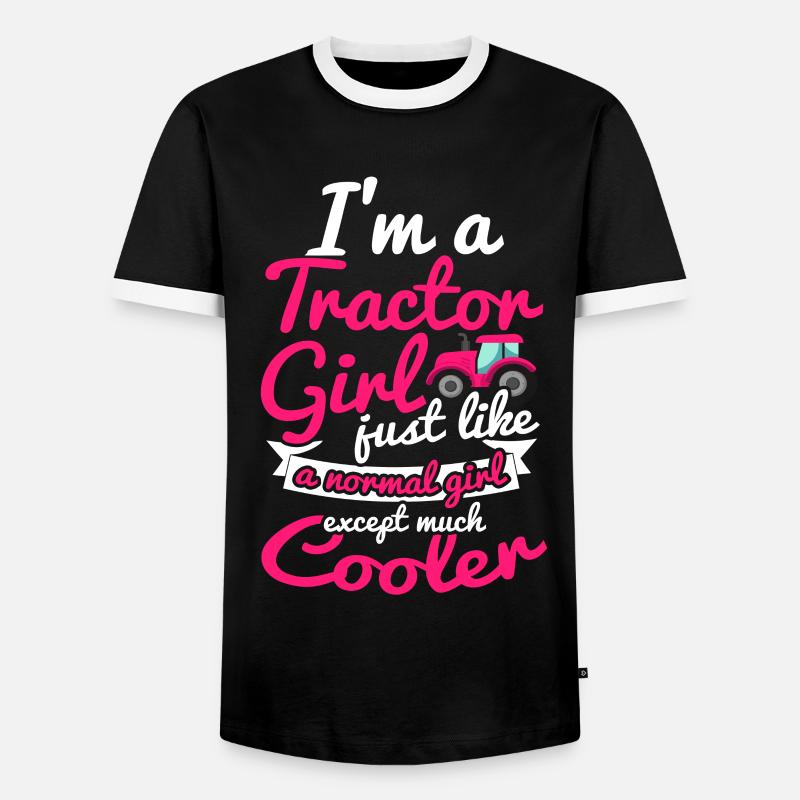 Traktor mädchen - Männer Kontrast-T-Shirt - Schwarz/Weiß