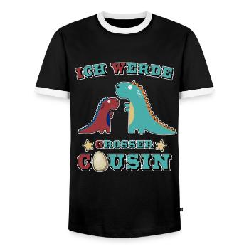 I'm gonna be a cousin for big cousins in 2020. - Men's Ringer Shirt - black/white - Front - AI Model Female 172 light (172cm) & AI Model Male 178 light (178cm)