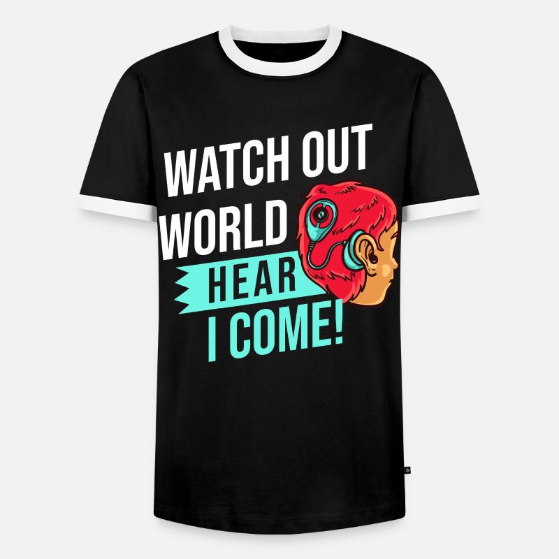 Cochlear Implant Deaf Deaf Deafness - Men's Ringer Shirt - black/white