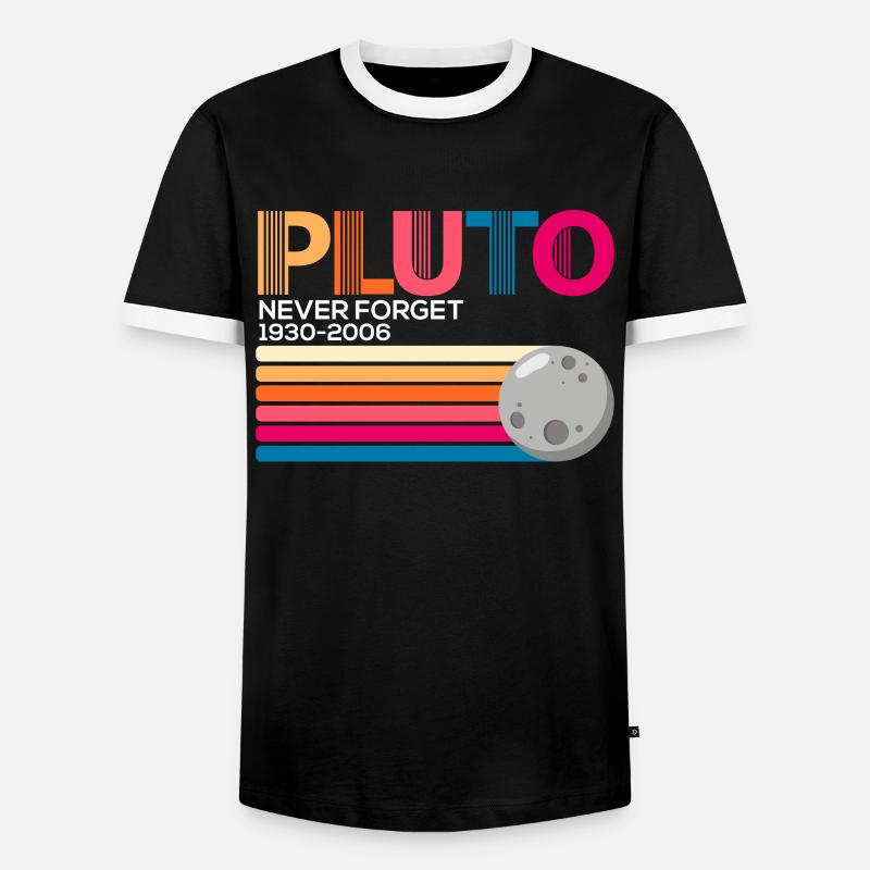 Pluto Never Forget - Männer Kontrast-T-Shirt - Schwarz/Weiß