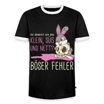 Lustige Hasen Geschenk kleine böse süße Hasen - Männer Kontrast-T-Shirt - Schwarz/Weiß - Vorne - AI Model Female 172 light (172cm) & AI Model Male 178 light (178cm)