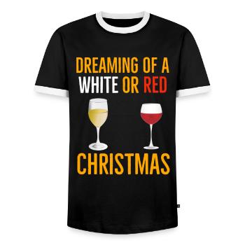 Weihnachten Weihnachten Weihnachten Weihnachten Weihnachten - Männer Kontrast-T-Shirt - Schwarz/Weiß - Vorne - AI Model Female 172 light (172cm) & AI Model Male 178 light (178cm)